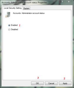 LSP Enable Admin Account